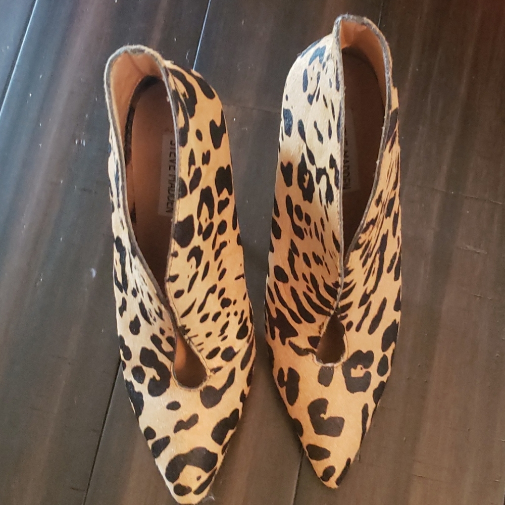 Leopard print booties